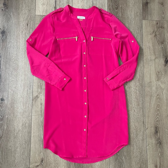 Calvin Klein Dresses & Skirts - CALVIN KLEIN Dress Button Down Shirt Swimsuit Cover Up Size 6